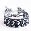 Handwoven Cord Bracelet With Embroidery And Tassel