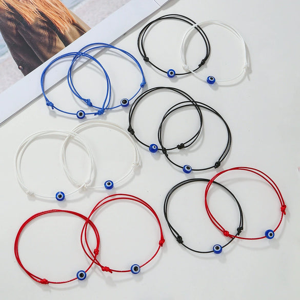 Handwoven Cotton Thread Devil's Eye Bracelets Retro Style Unisex