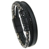 Handwoven Geometric Vintage Alloy And Leather Men's Magnetic Buckle Bracelet