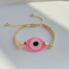 Handwoven Handrope Allmatch Resin Shell Turkish Evil Eye Bracelet For Women With Geometric Pattern And Acrylic Material