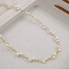 Handwoven Imitation Pearl Cross Chain Geometric Niche Design Women's Neckchain