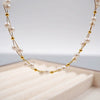 Handwoven Imitation Pearl Cross Chain Geometric Niche Design Women's Neckchain
