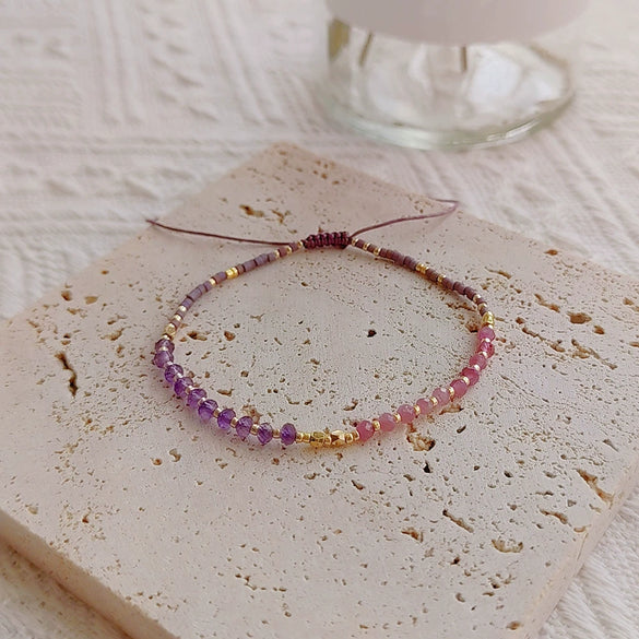 Handwoven Pearl Stacked Bracelet For Girls