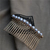 Handwoven Retro Geometric Freshwater Pearl Hair Comb Hairpin With Elegant High Gloss Baroque Style For Women