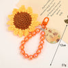 Handwoven Wool Fruitshaped Key Chain With Beads For Women