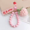 Handwoven Wool Fruitshaped Key Chain With Beads For Women