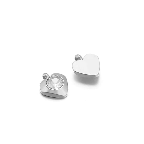 Hanging Ornament Beads Accessories Stainless Steel Hexagon Peach Heart Flower Shape With Love Pattern Electroplated