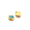 Hanging Ornament Beads Accessories Stainless Steel Hexagon Peach Heart Flower Shape With Love Pattern Electroplated