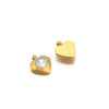 Hanging Ornament Beads Accessories Stainless Steel Hexagon Peach Heart Flower Shape With Love Pattern Electroplated
