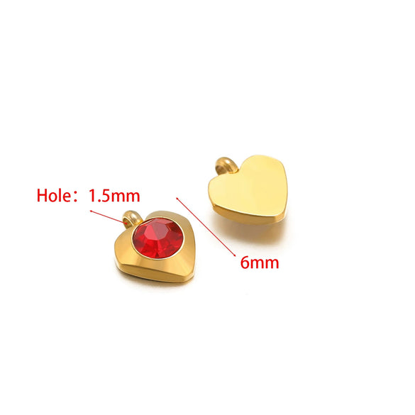 Hanging Ornament Beads Accessories Stainless Steel Hexagon Peach Heart Flower Shape With Love Pattern Electroplated