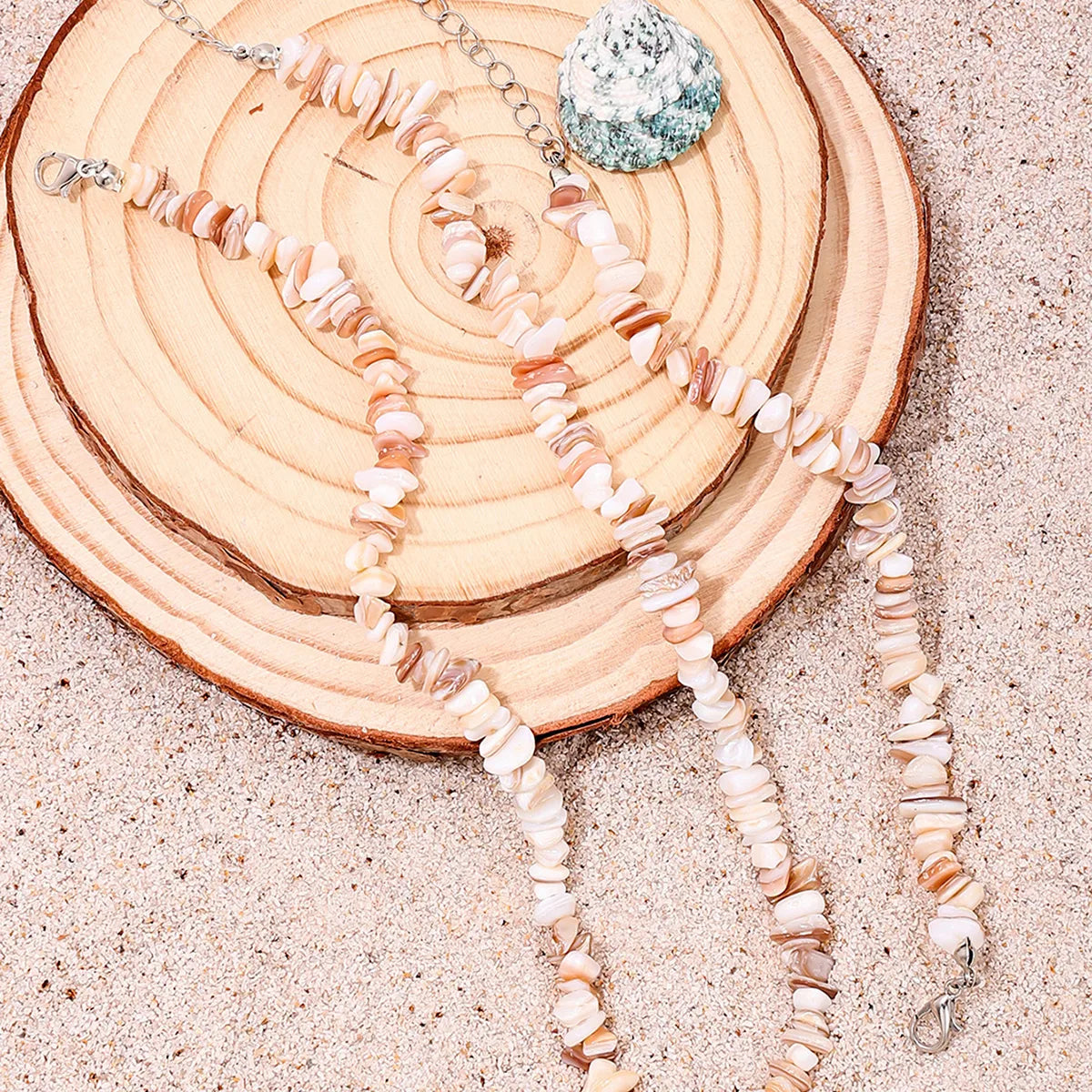 Hawaiian Beach Geometric Stone Wholesale Bracelets Necklace Jewelry Set