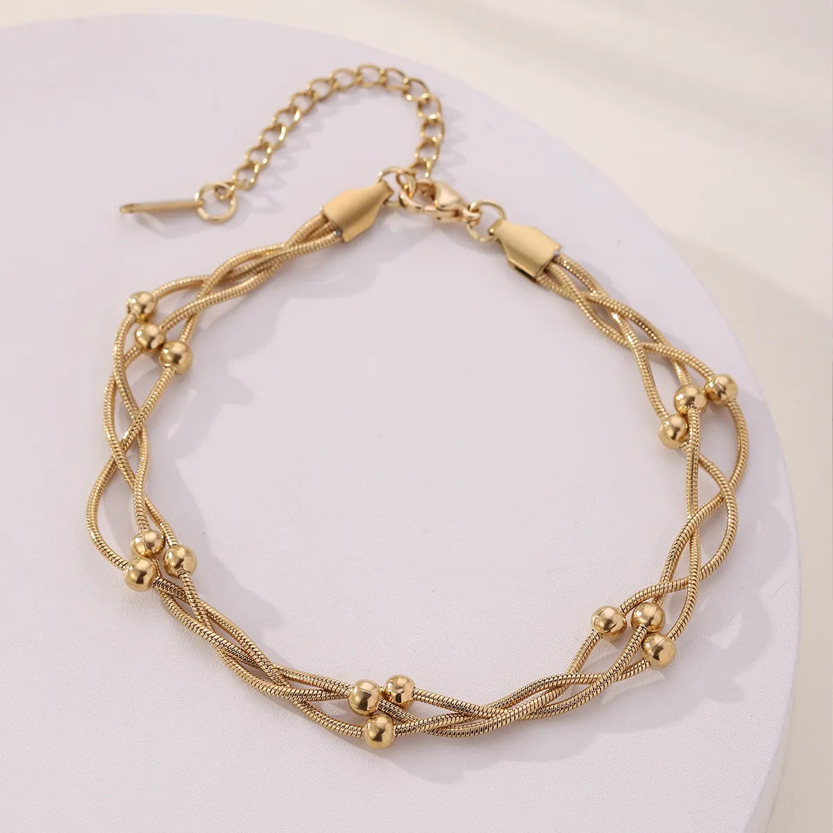 Hawaiian Tropical Cool Style Solid Color 304 Stainless Steel Plating 18K Gold Plated Women'S Anklet