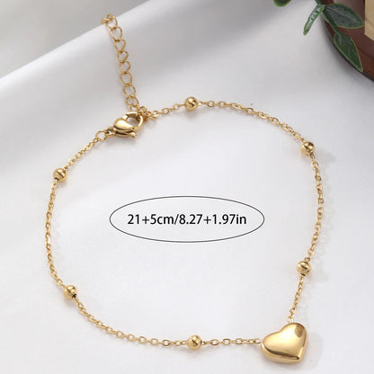 Hawaiian Tropical Cool Style Solid Color 304 Stainless Steel Plating Inlay Shell 18K Gold Plated Women'S Anklet