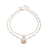Hawaiian Vacation Marine Style Starfish Shell Imitation Pearl Alloy Copper Women'S Pendant Necklace