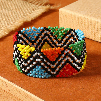 Hawaiian Vacation Tropical Color Block Beaded Seed Bead Wholesale Bracelets