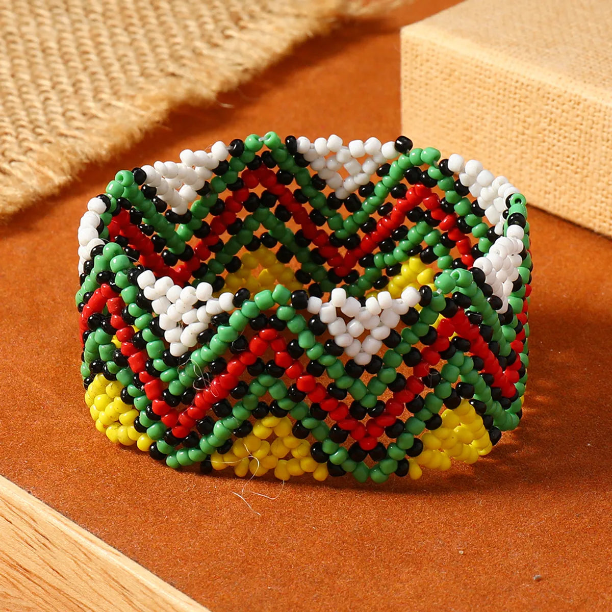 Hawaiian Vacation Tropical Color Block Beaded Seed Bead Wholesale Bracelets