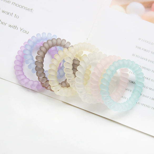 Head Rope Hair Ring Tpu Material Polished Macaron Frosted Transparent Candy Color