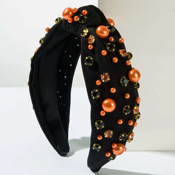 Headband Alloy Geometric Diamond Pearl Fabric Knot Hair Accessories