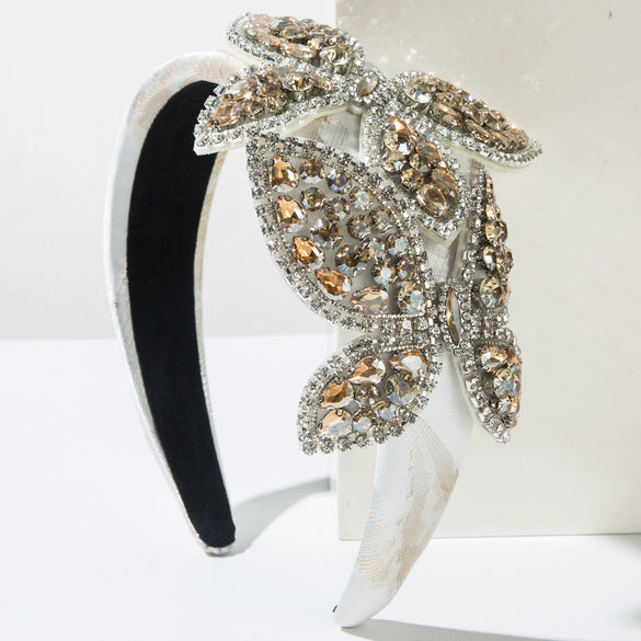 Headband Alloy Printed With Butterfly Diamond Decoration Baroque Style For Women