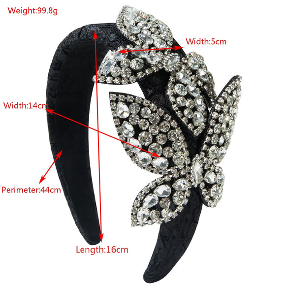 Headband Alloy Printed With Butterfly Diamond Decoration Baroque Style For Women