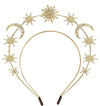 Headband Crown And Earrings Alloy Handmade Bohemian Sun Moon Sixpointed Star Women's Fashion Accessories