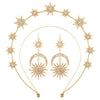 Headband Crown And Earrings Alloy Handmade Bohemian Sun Moon Sixpointed Star Women's Fashion Accessories
