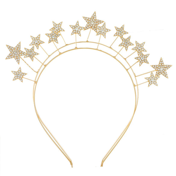 Headband Crown And Earrings Alloy Handmade Bohemian Sun Moon Sixpointed Star Women's Fashion Accessories