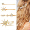 Headband Crown And Earrings Alloy Handmade Bohemian Sun Moon Sixpointed Star Women's Fashion Accessories