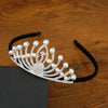 Headband Crown Women's Alloy Pearl Jewelry With Electroplated Silver
