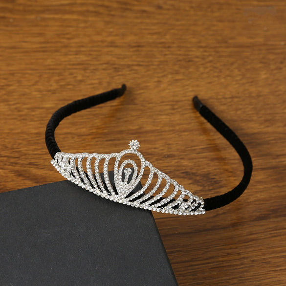 Headband Crown Women's Alloy Pearl Jewelry With Electroplated Silver