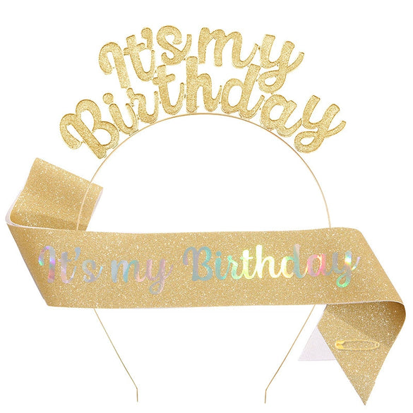 Headband Shoulder Strap Suit Alloy Hair Accessories With Sweet Style And Letter Design Electroplated