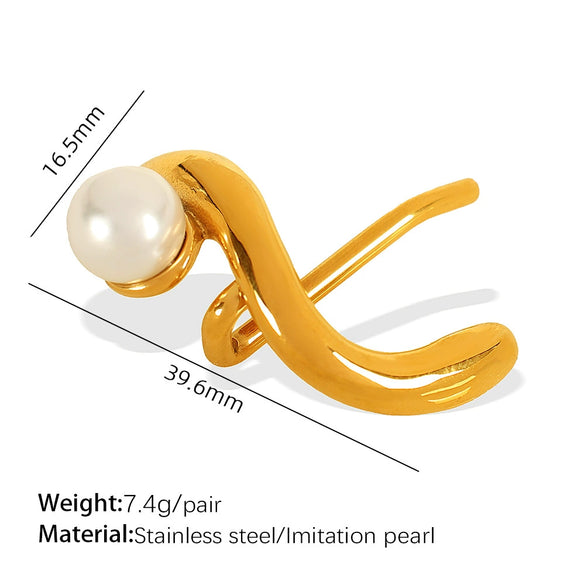 Headwear Hairpin 316L Stainless Steel Geometric Style 18K Gold Plated