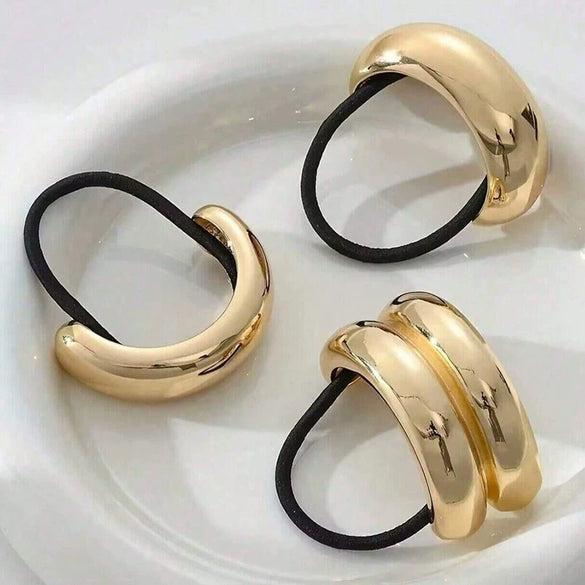 Headwear Jewelry Ushaped Metal Hair Rope Geometric Round Electroplated