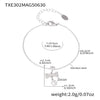 Heart Bone Zircon Pendant Stacked Clavicle Necklace Bracelet Set In Stainless Steel With Electroplating For Women