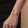 Heart Bone Zircon Pendant Stacked Clavicle Necklace Bracelet Set In Stainless Steel With Electroplating For Women
