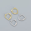 Heart Geometric Micro Inlaid S925 Silver Electroplated Earrings