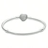 Heart Shape Clasp Plated Copper Snake Chain Beaded Bracelet Plain Engraved Style Couple Bracelet For Women And Men
