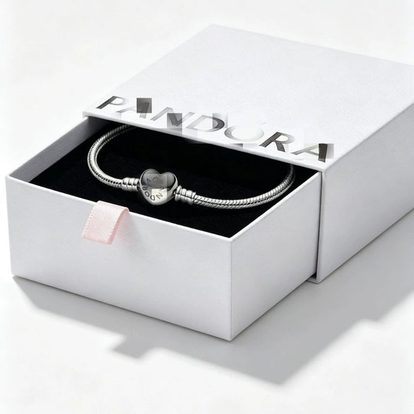 Heart Shape Clasp Plated Copper Snake Chain Beaded Bracelet Plain Engraved Style Couple Bracelet For Women And Men