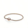 Heart Shape Clasp Plated Copper Snake Chain Beaded Bracelet Plain Engraved Style Couple Bracelet For Women And Men