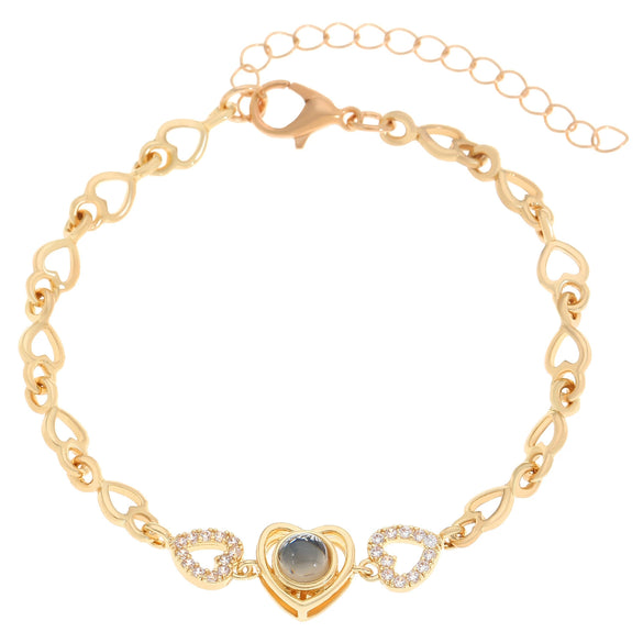 Heart Shape Copper Bracelet Electroplating For Women