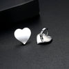 Heart Shape Copper Electroplated Earrings For Women Sweet Elegant Glossy Fashion Jewelry
