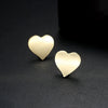 Heart Shape Copper Electroplated Earrings For Women Sweet Elegant Glossy Fashion Jewelry