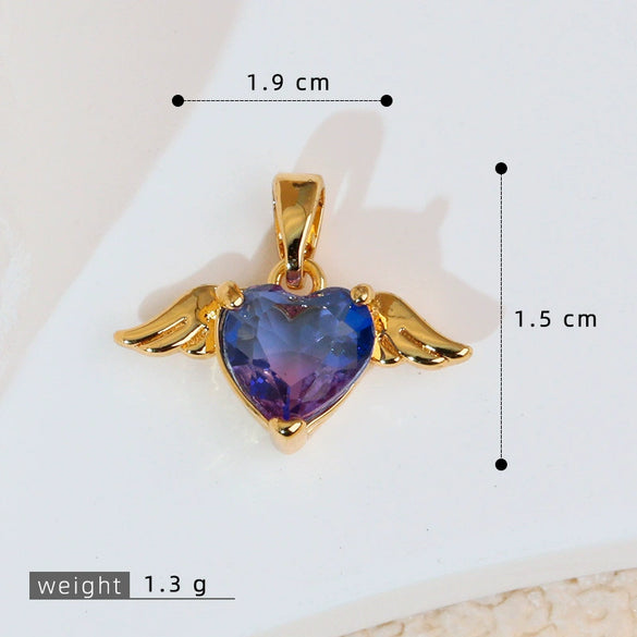 Heart Shape Copper Pendant Fashion Jewelry Diy Handmade Electroplated Accessories