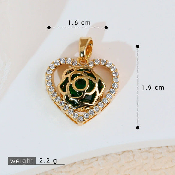 Heart Shape Copper Pendant Fashion Jewelry Diy Handmade Electroplated Accessories