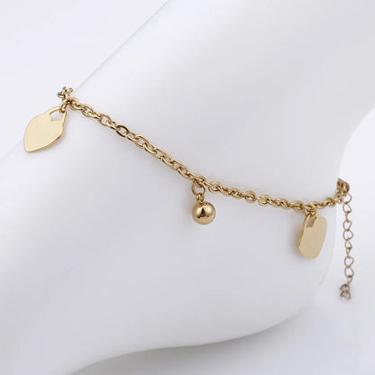 Heart Titanium Steel 18K Gold Plated Women'S Anklet