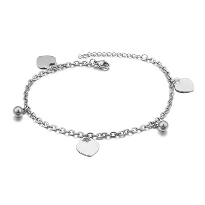 Heart Titanium Steel 18K Gold Plated Women'S Anklet