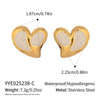 Heart Shaped Oil Drop Earrings For Women Titanium Steel Elegant Style Electroplating Process Waterproof And Environmentally Friendly