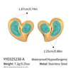 Heart Shaped Oil Drop Earrings For Women Titanium Steel Elegant Style Electroplating Process Waterproof And Environmentally Friendly
