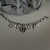 Heart Shaped Pendant Chain Bracelet Watch For Women Alloy Case Round Dial Spiral Crown Creative Personality