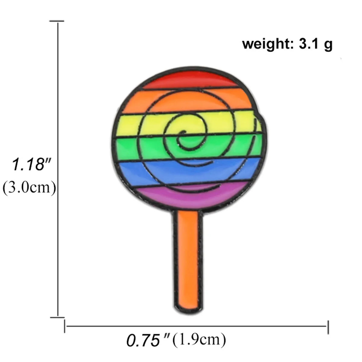 Heart-Shaped Rainbow Pride Gay Cartoon Colorful Banner Alloy Brooch